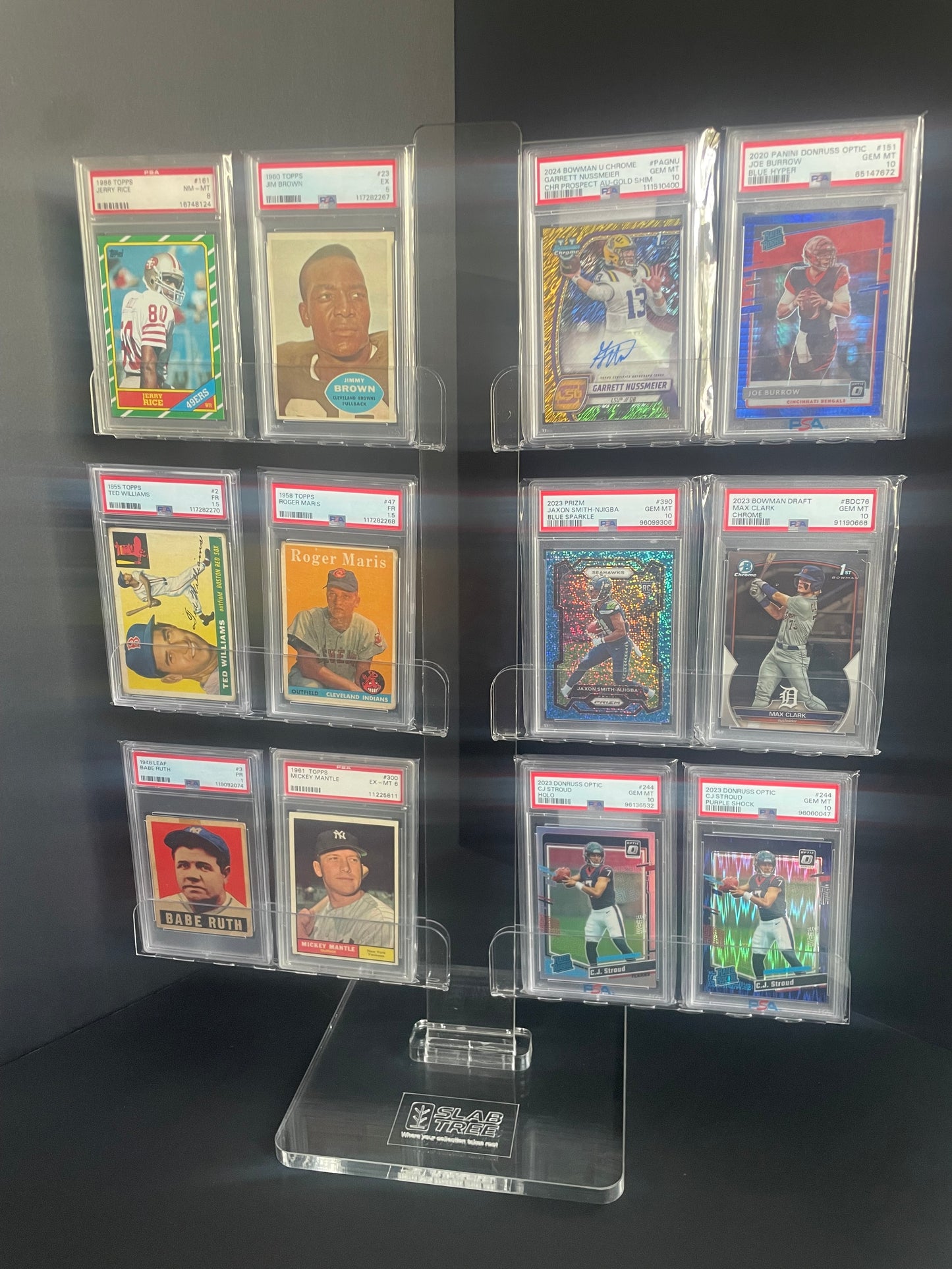 Slab Tree | Graded Card Display Stand for PSA, SGC, BGS, CGC & Raw Cards in 35pt. Magnetic Holders