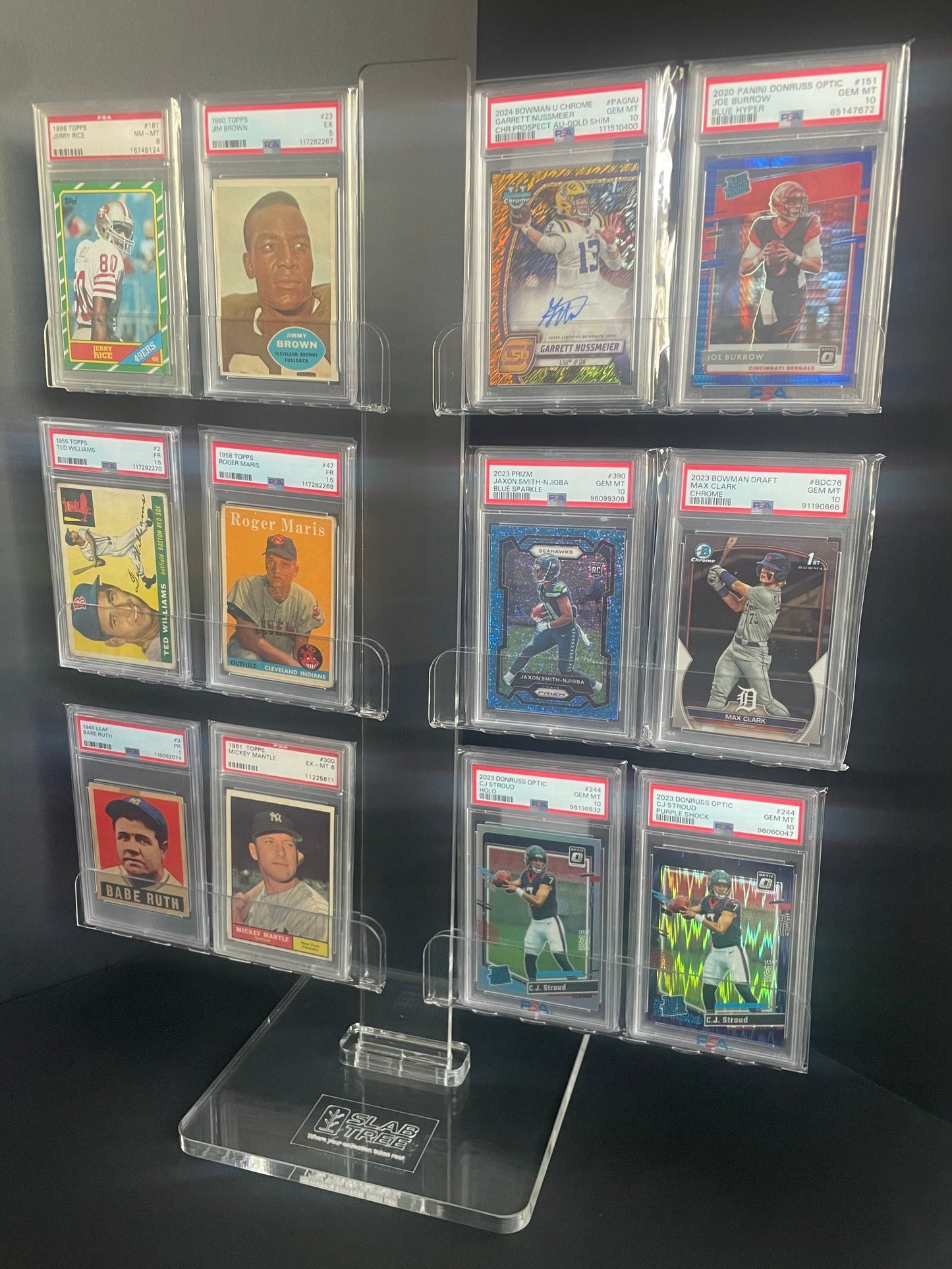 Slab Tree | Graded Card Display Stand for PSA, SGC, BGS, CGC & Raw Cards in 35pt. Magnetic Holders