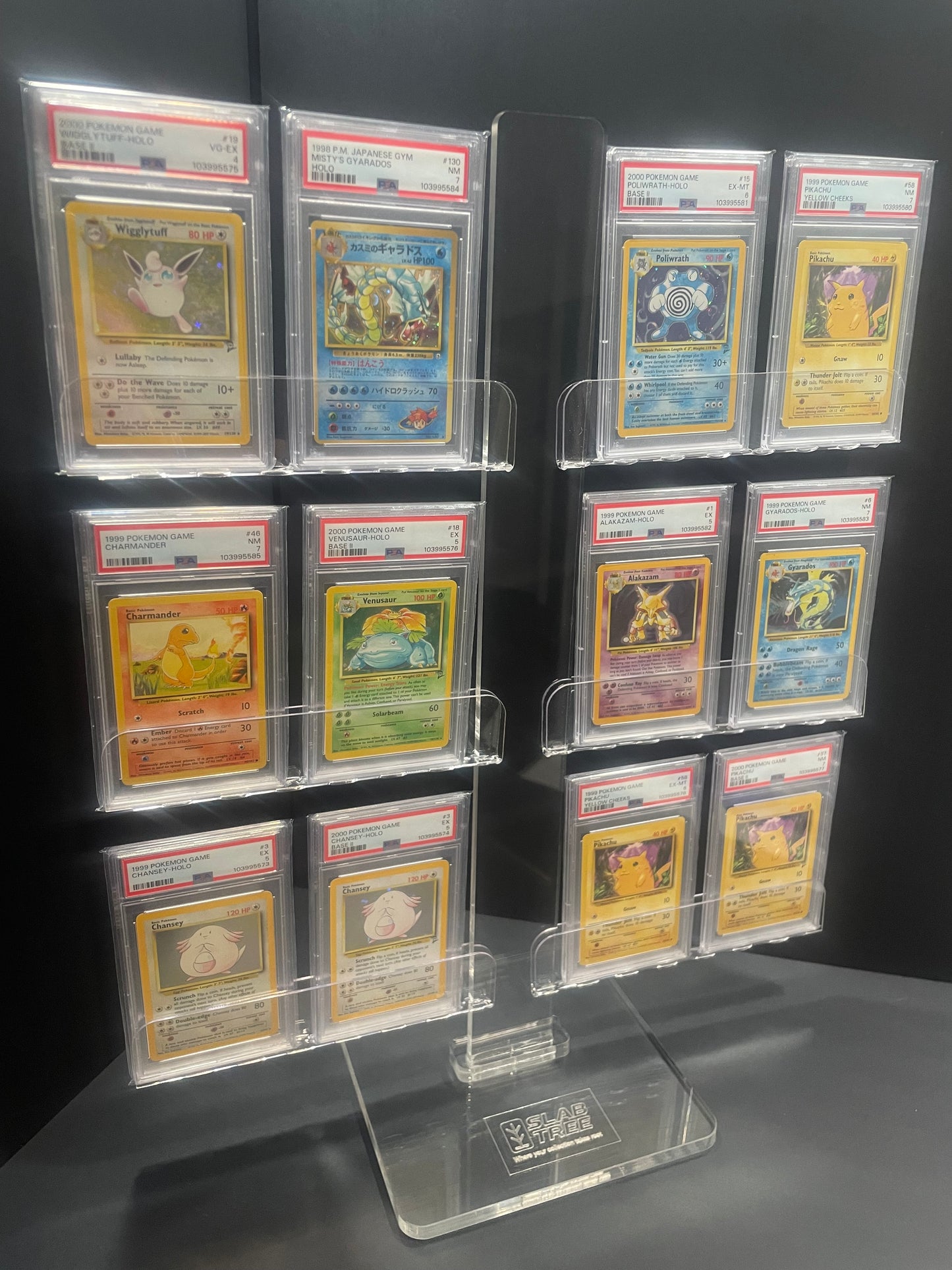 Slab Tree | Graded Card Display Stand for PSA, SGC, BGS, CGC & Raw Cards in 35pt. Magnetic Holders