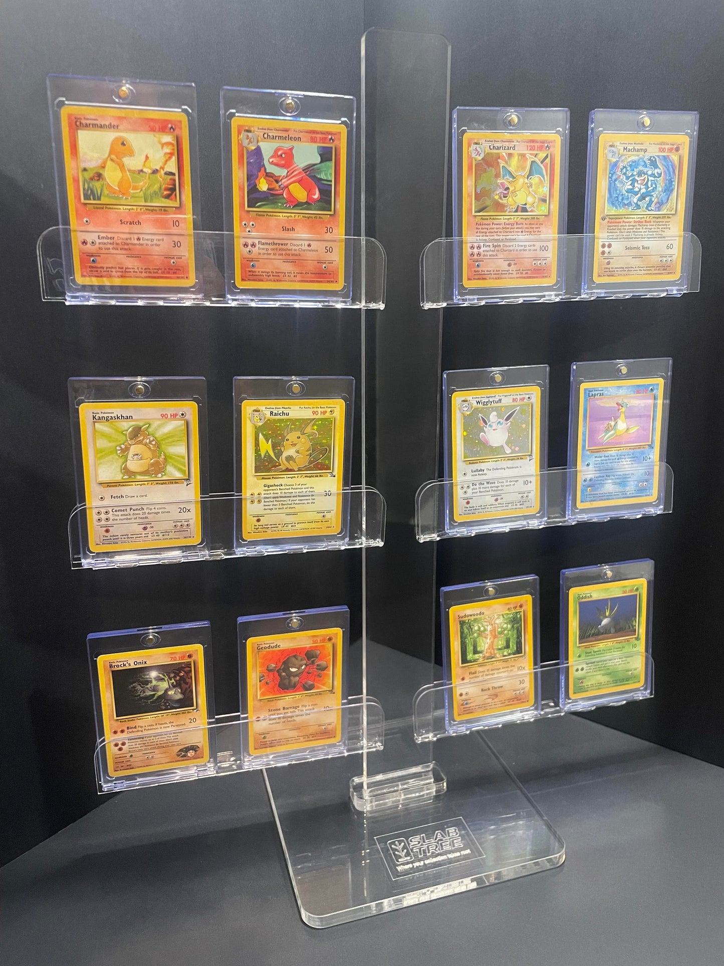 Slab Tree | Graded Card Display Stand for PSA, SGC, BGS, CGC & Raw Cards in 35pt. Magnetic Holders
